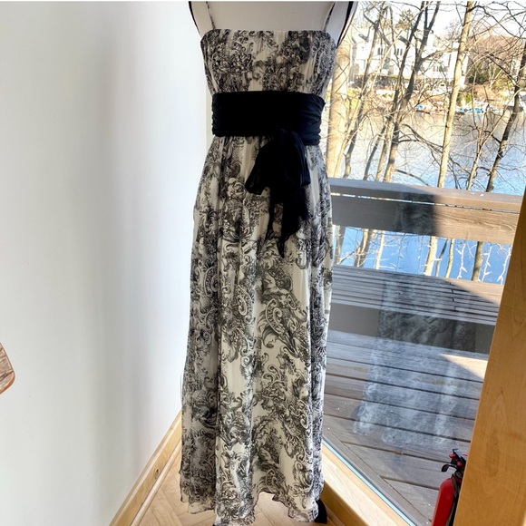 BCBG Max Azaria ..Black & off-white Silk Maxi dress . Size 6P . SO BEAUTIFUL ♥️ - Picture 13 of 16